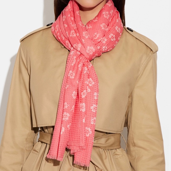 Coach Floral Print Scarf - Picture 1 of 9
